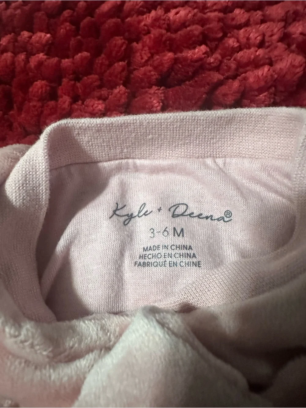 Plush Pink Baby Footed One-Piece with Giraffe Applique